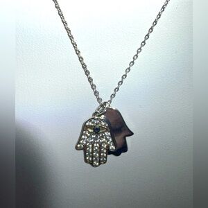 Stella Picciotto Sterling Silver Hamsa Hand Evil Eye Pendant Necklace